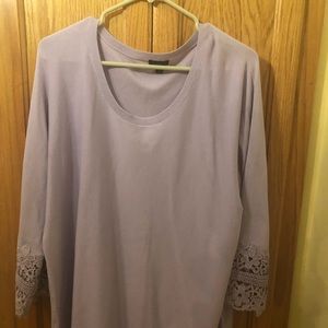 Talbots Lavender Sweater with Lace